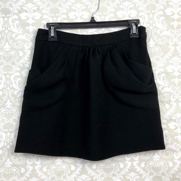 J. Crew 0 Womens Black Ruffle Bubble Mini Skirt - Picture 1 of 4
